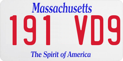 MA license plate 191VD9