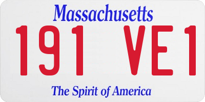 MA license plate 191VE1
