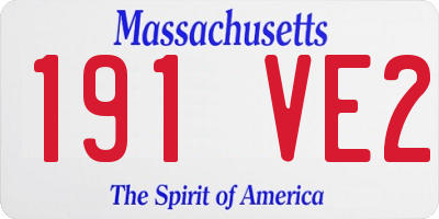 MA license plate 191VE2