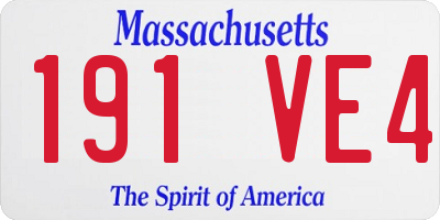 MA license plate 191VE4