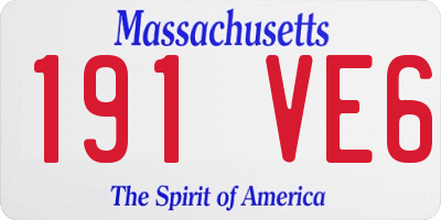 MA license plate 191VE6