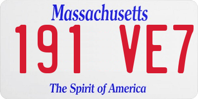 MA license plate 191VE7