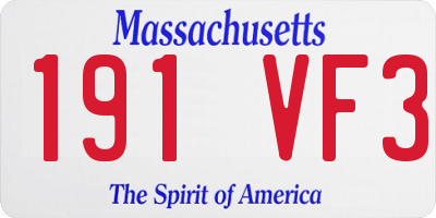MA license plate 191VF3