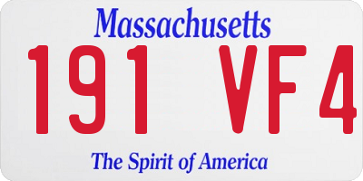 MA license plate 191VF4