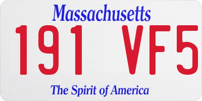 MA license plate 191VF5