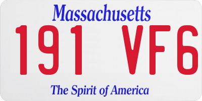 MA license plate 191VF6