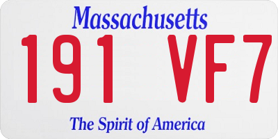 MA license plate 191VF7