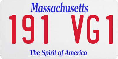 MA license plate 191VG1