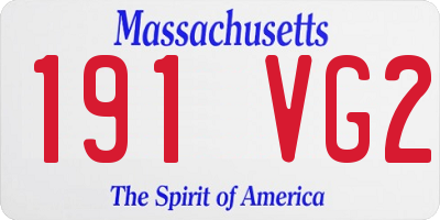 MA license plate 191VG2