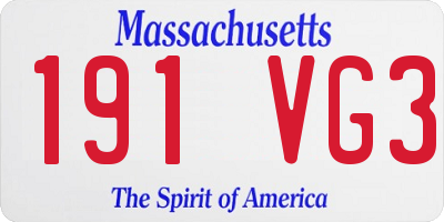 MA license plate 191VG3