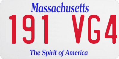 MA license plate 191VG4