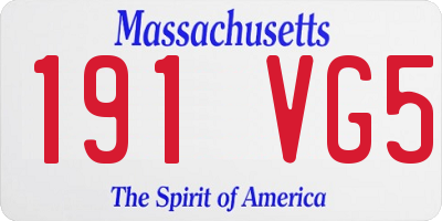 MA license plate 191VG5