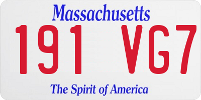MA license plate 191VG7