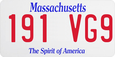 MA license plate 191VG9