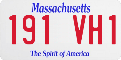 MA license plate 191VH1