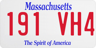 MA license plate 191VH4