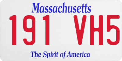 MA license plate 191VH5