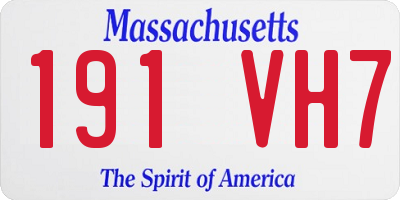MA license plate 191VH7