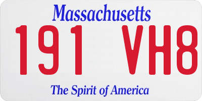 MA license plate 191VH8