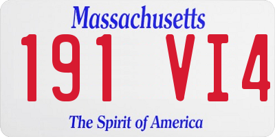 MA license plate 191VI4