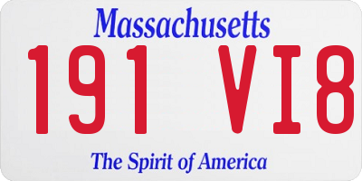 MA license plate 191VI8