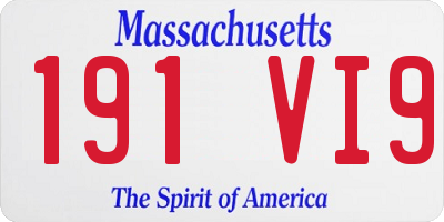 MA license plate 191VI9