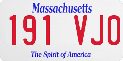 MA license plate 191VJ0