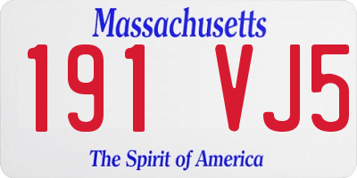 MA license plate 191VJ5