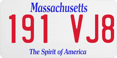 MA license plate 191VJ8