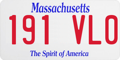 MA license plate 191VL0