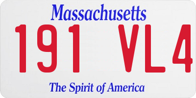 MA license plate 191VL4