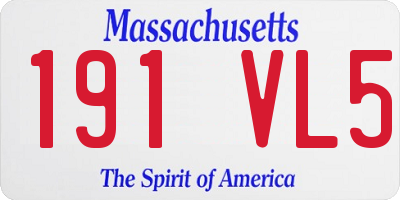 MA license plate 191VL5
