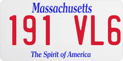 MA license plate 191VL6