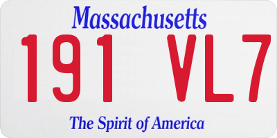 MA license plate 191VL7