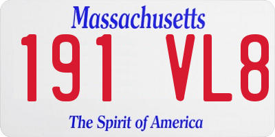 MA license plate 191VL8
