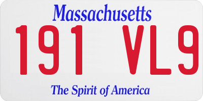 MA license plate 191VL9