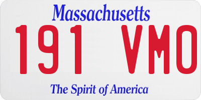 MA license plate 191VM0