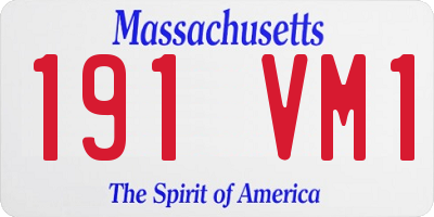 MA license plate 191VM1