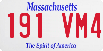 MA license plate 191VM4