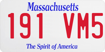 MA license plate 191VM5