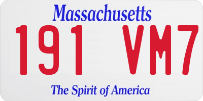 MA license plate 191VM7