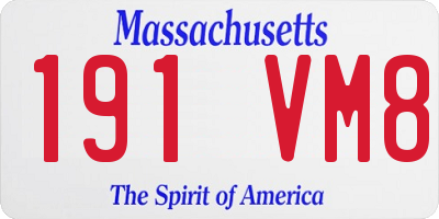 MA license plate 191VM8