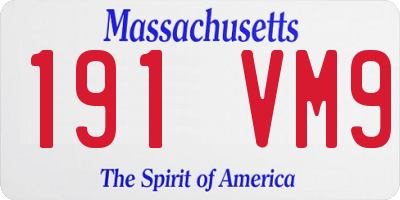MA license plate 191VM9