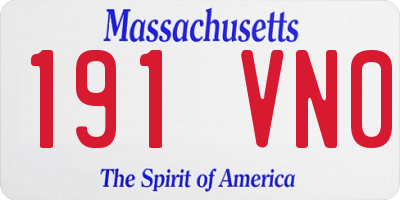 MA license plate 191VN0