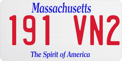 MA license plate 191VN2