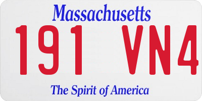 MA license plate 191VN4