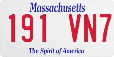 MA license plate 191VN7
