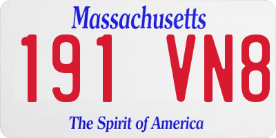 MA license plate 191VN8