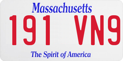 MA license plate 191VN9