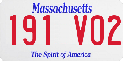MA license plate 191VO2